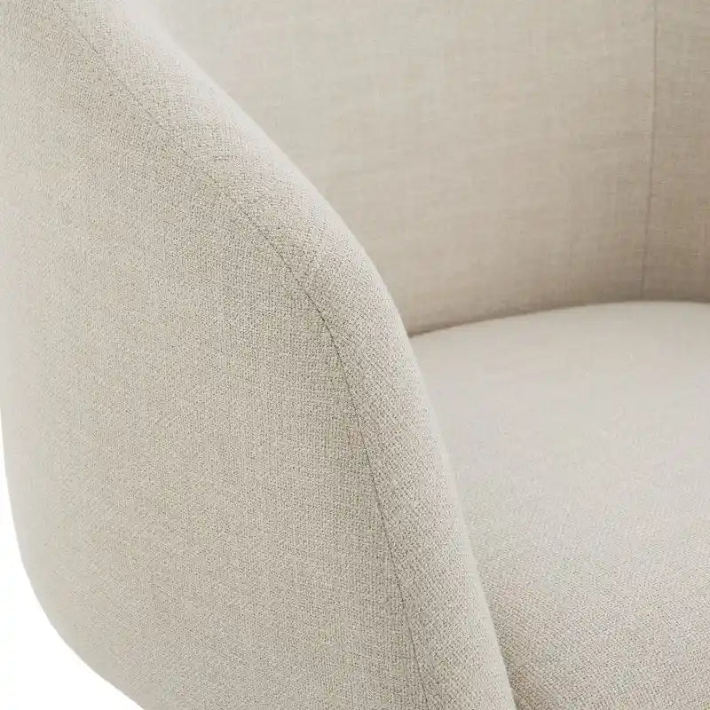 Chaise de salle à manger pivotante moderne Evie, revêtue de tissu.