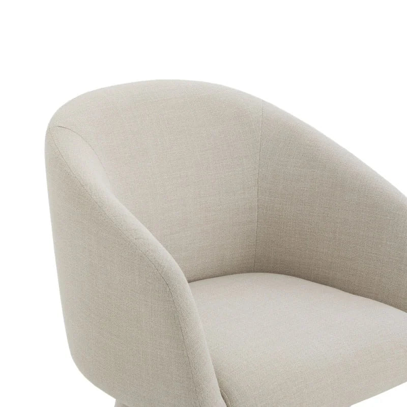 Chaise de salle à manger pivotante moderne Evie, revêtue de tissu.