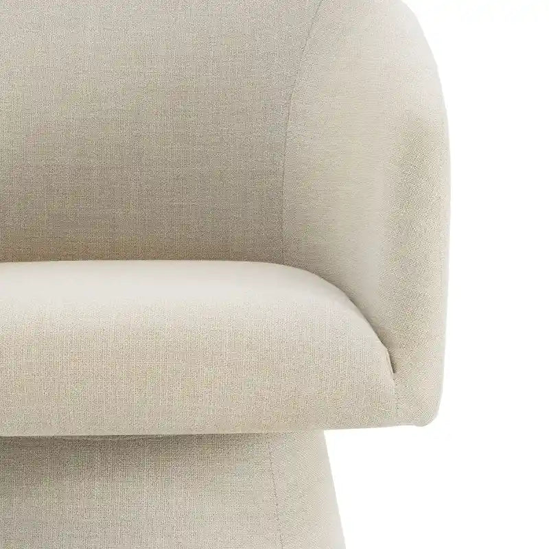 Chaise de salle à manger pivotante moderne Evie, revêtue de tissu.