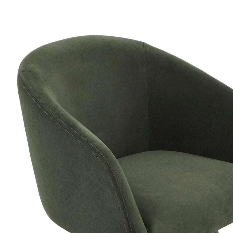Chaise de salle à manger pivotante moderne Evie, revêtue de tissu.