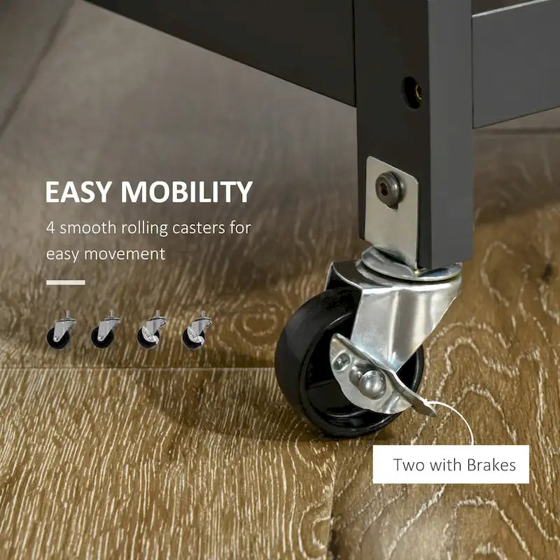 Chariot de cuisine utilitaire HOMCOM, chariot de rangement roulant pour îlot de cuisine