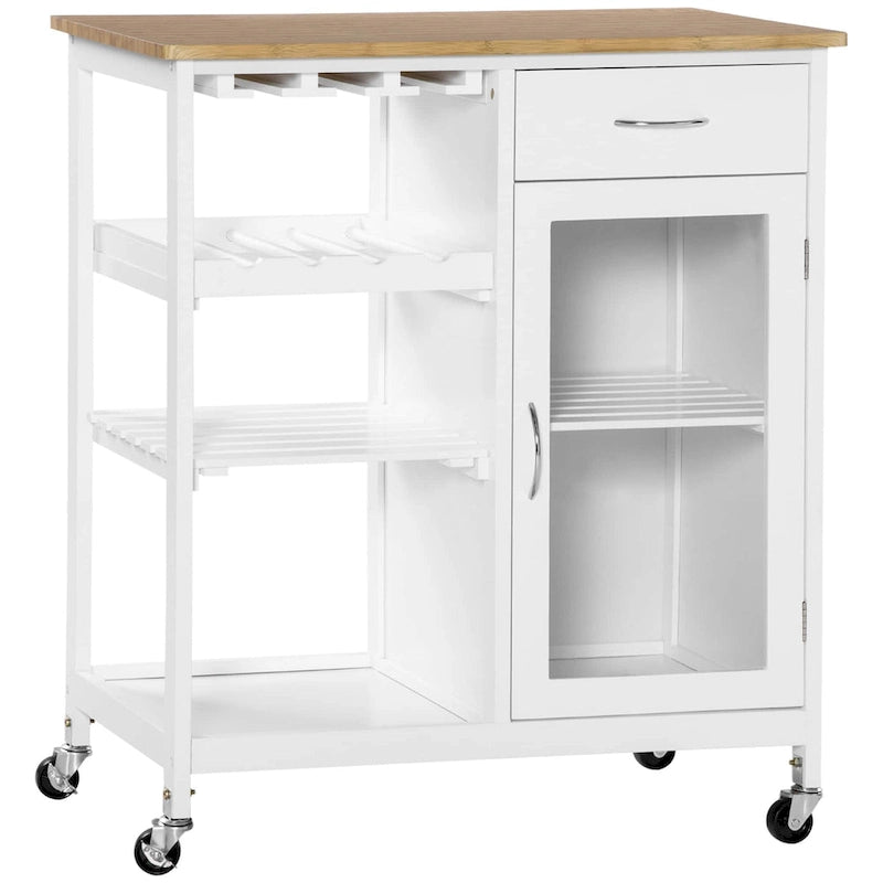 Chariot de cuisine utilitaire HOMCOM, chariot de rangement roulant pour îlot de cuisine