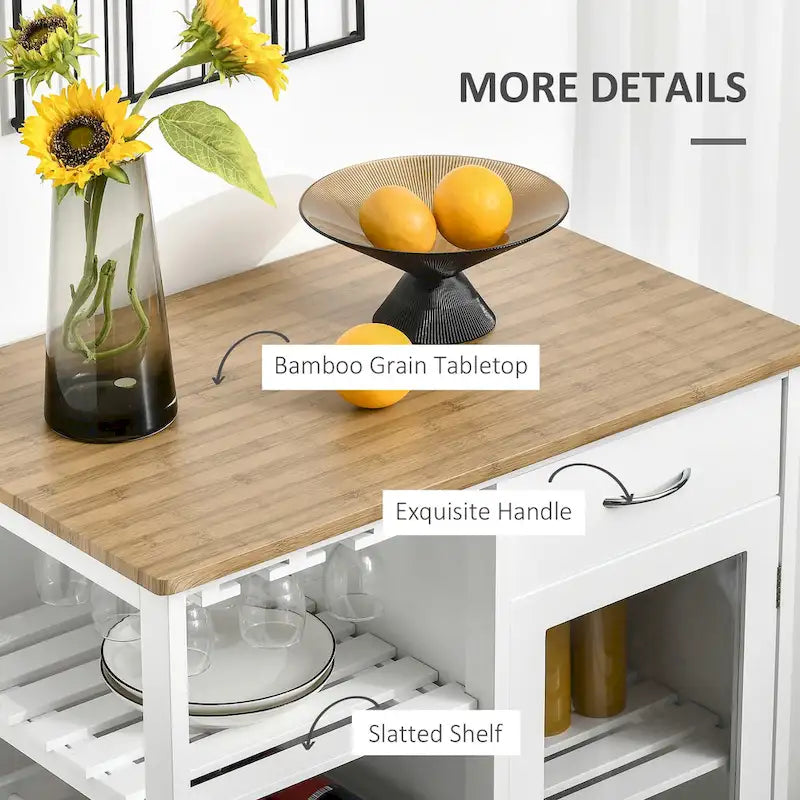 Chariot de cuisine utilitaire HOMCOM, chariot de rangement roulant pour îlot de cuisine