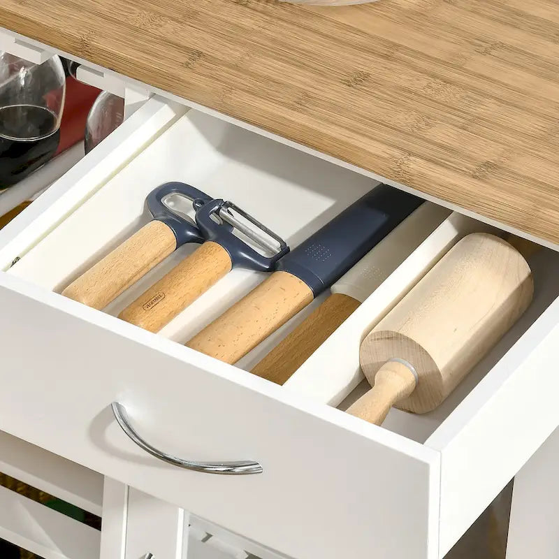 Chariot de cuisine utilitaire HOMCOM, chariot de rangement roulant pour îlot de cuisine