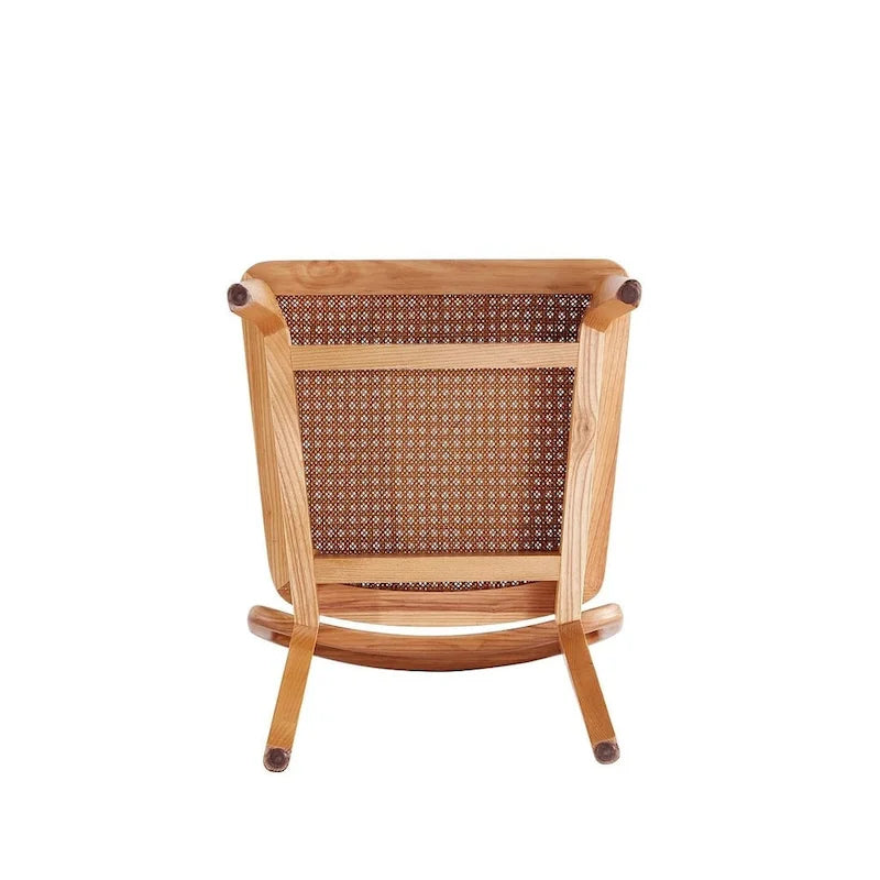Chaise de salle à manger Manhattan Comfort Giverny en rotin noir et naturel - Lot de 2