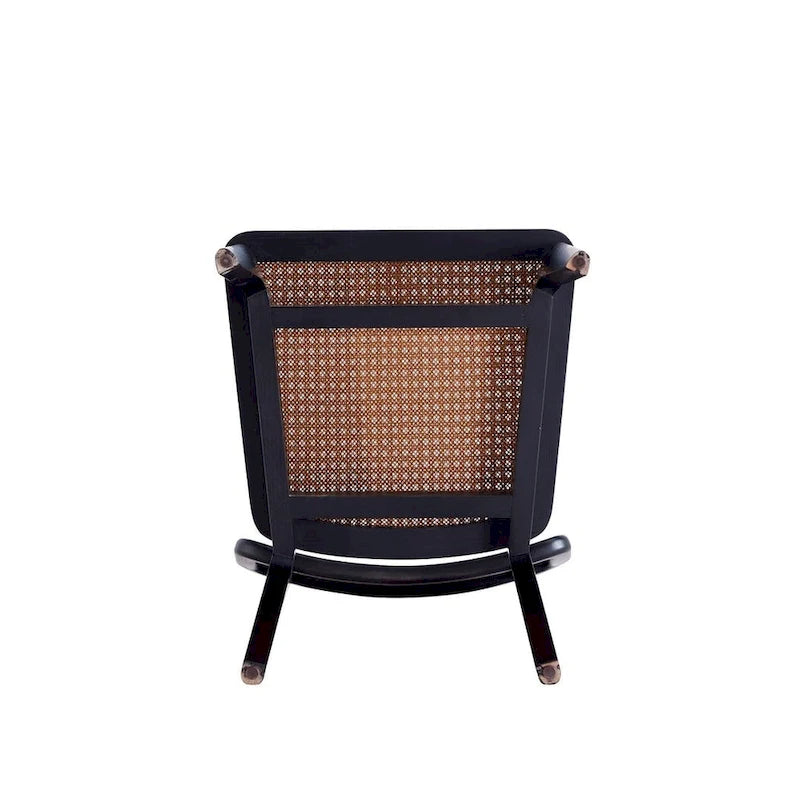 Chaise de salle à manger Manhattan Comfort Giverny en rotin noir et naturel - Lot de 2