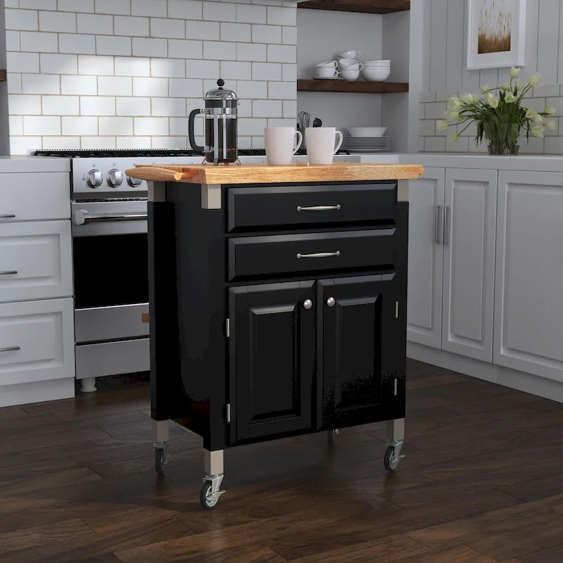 Chariot de cuisine Homestyles Dolly Madison avec plateau en bois