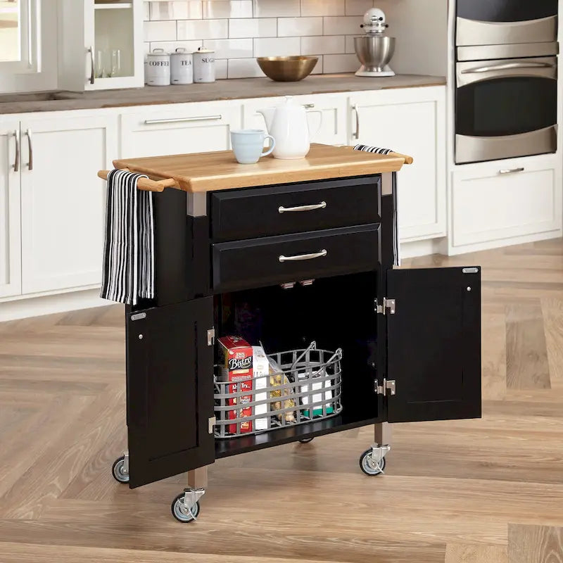 Chariot de cuisine Homestyles Dolly Madison avec plateau en bois