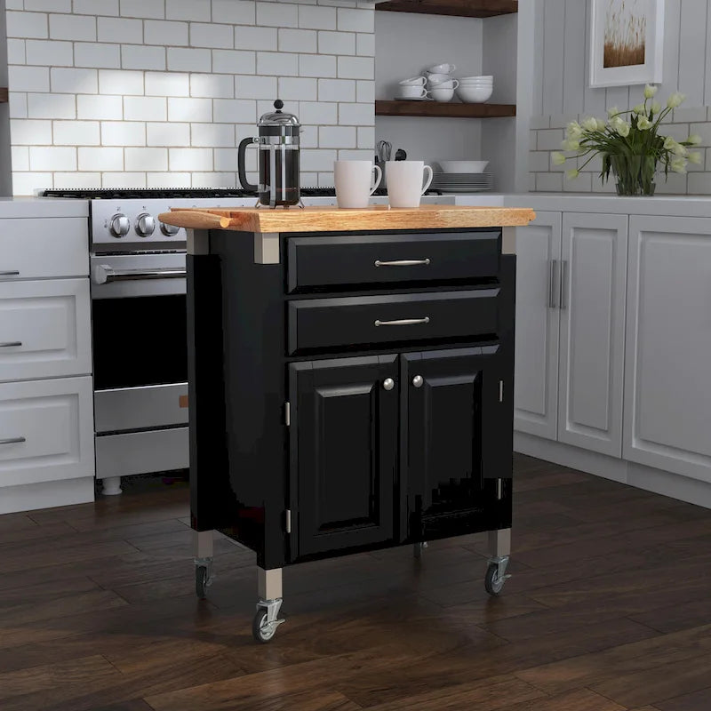 Chariot de cuisine Homestyles Dolly Madison avec plateau en bois