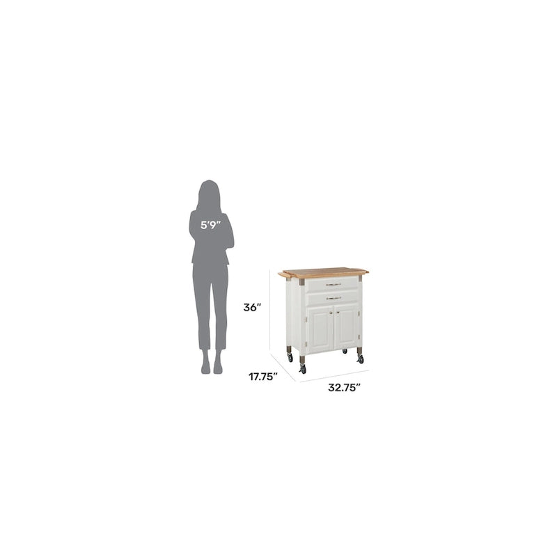 Chariot de cuisine Homestyles Dolly Madison avec plateau en bois