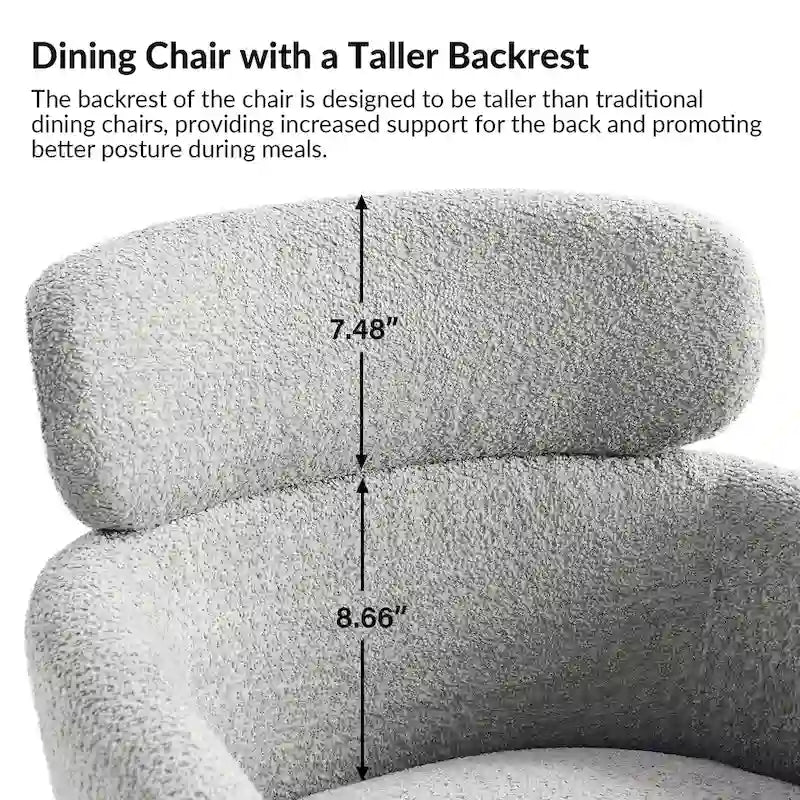 Chaise de salle à manger moderne Amos en bouclette avec pieds réglables par HULALA HOME