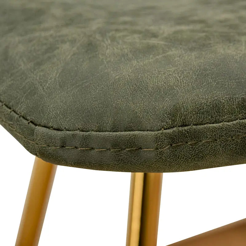 Ensemble de 4 chaises de salle à manger en cuir Markley avec pieds en métal doré, chaise d'appoint moderne