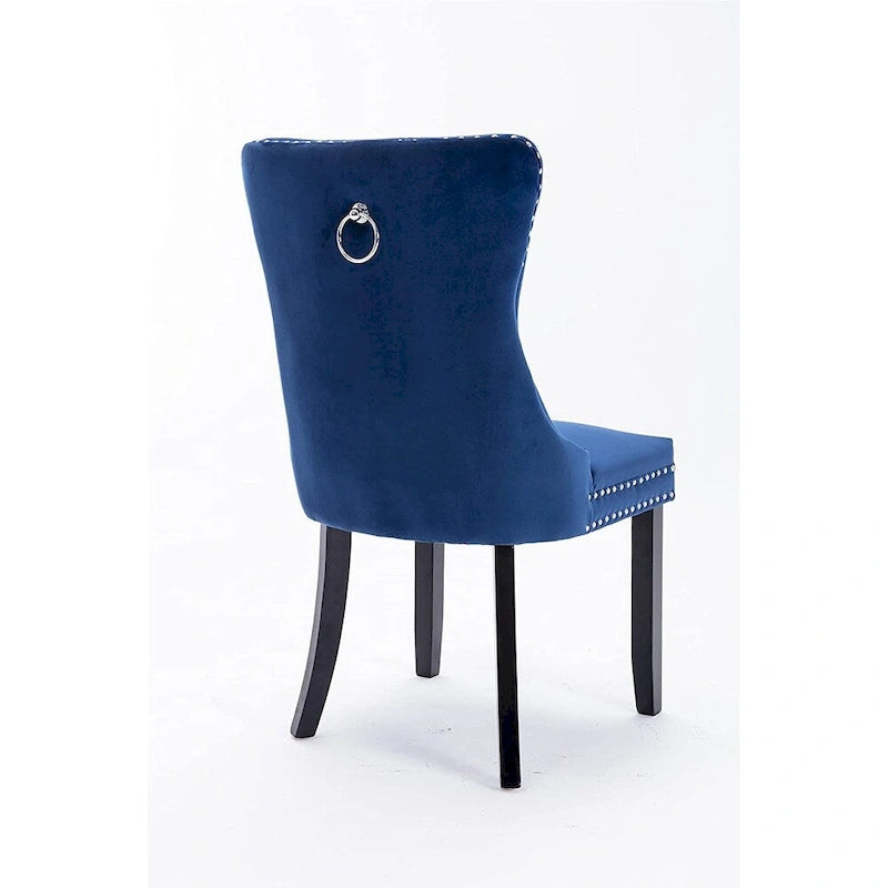 Ensemble de 2 chaises de salle à manger, fauteuil d'appoint capitonné sans accoudoirs avec anneau de dossier et garniture cloutée