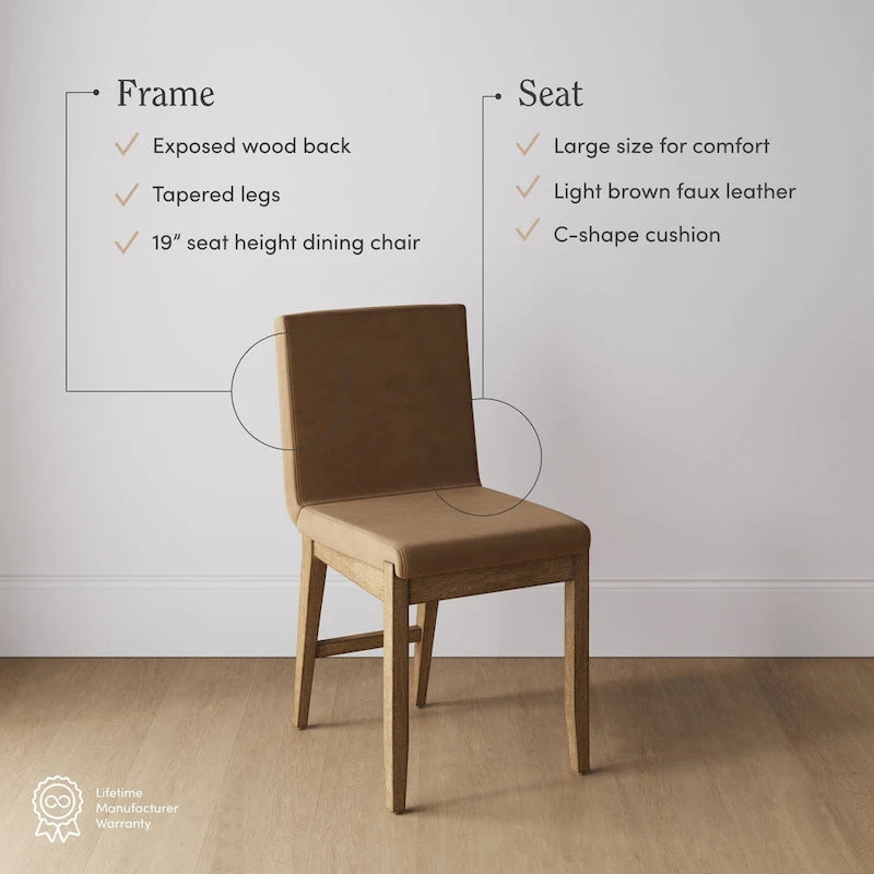 Chaise de salle à manger moderne Gracie, chaise de salle à manger d'appoint rembourrée