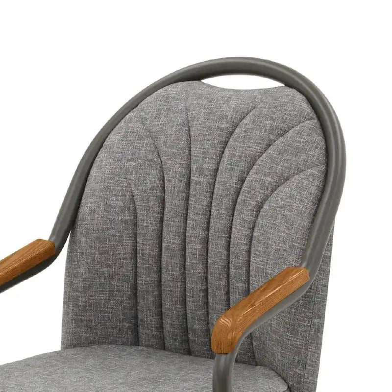 Chaises de salle à manger à roulettes Chromcraft Douglas, finition châtaigne et grise (lot de 2)