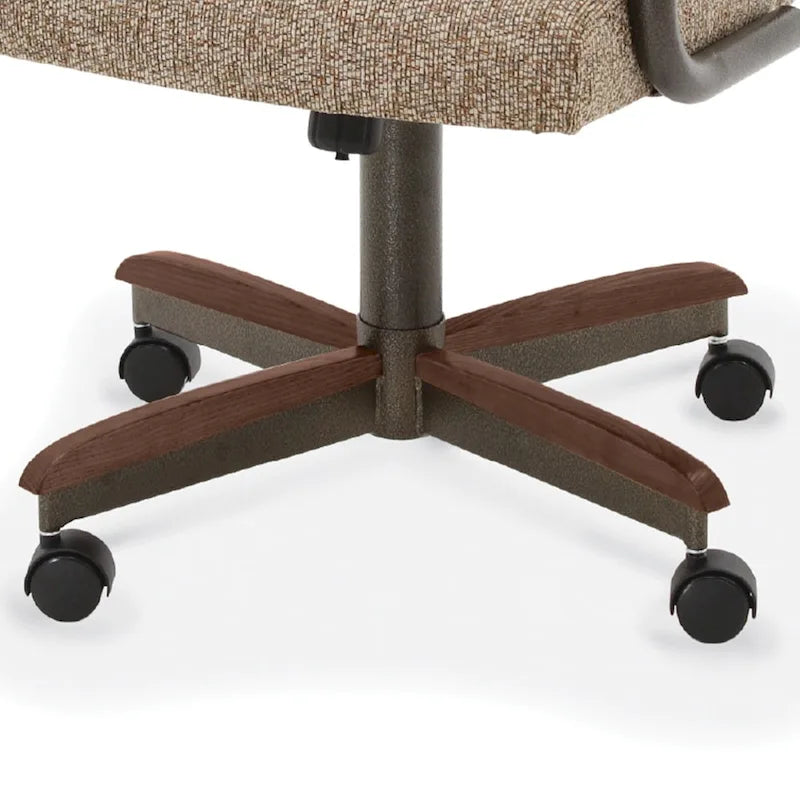 Chaises de salle à manger à roulettes Chromcraft Douglas, finition châtaigne et grise (lot de 2)