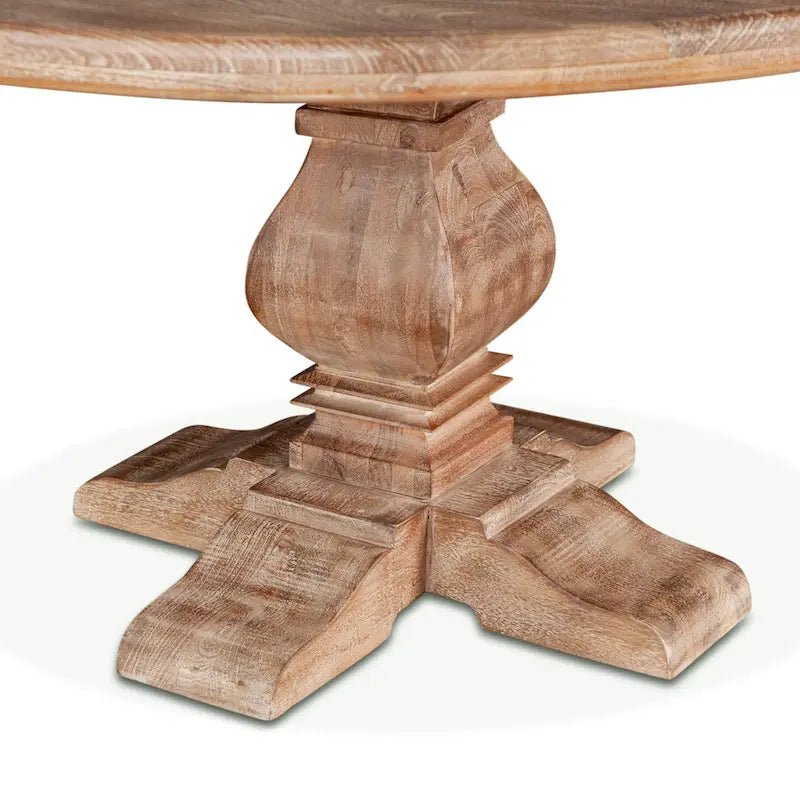 Table de salle à manger ronde Pengrove en bois de manguier