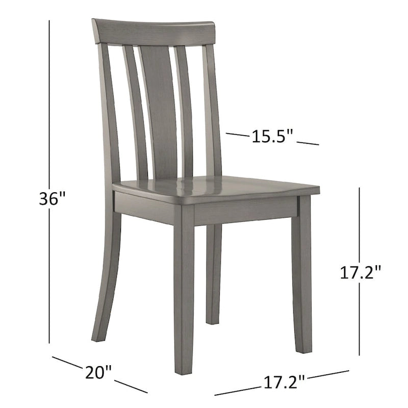 Chaises de salle à manger Wilmington II à dossier à lattes en bois par iNSPIRE Q Classic (ensemble de 2)