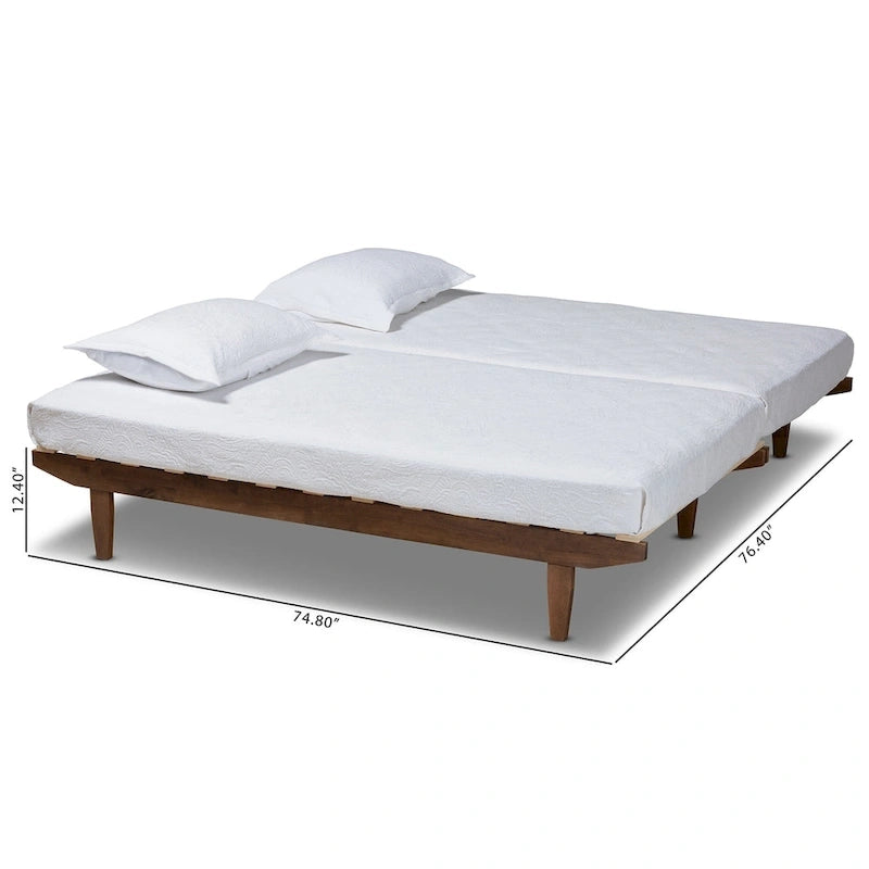 Cadre de lit extensible Hiro, moderne et contemporain, pouvant accueillir une personne ou une personne seule, jusqu'à un lit king size.