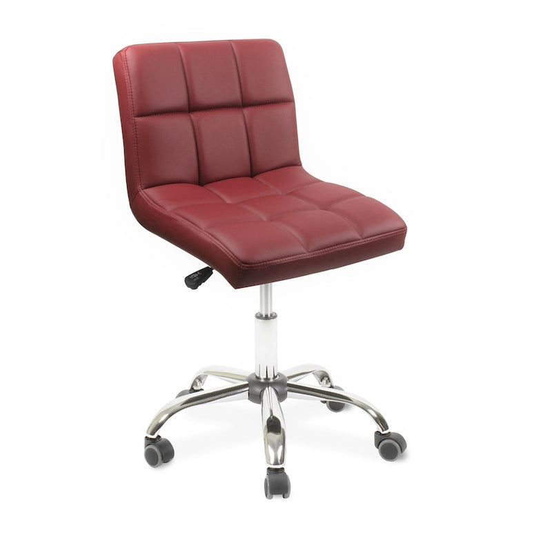 Chaise de bureau TOTO Home Office capitonnée, sans accoudoirs, coussin épais, hauteur réglable 48-64 cm, rouge moderne - Non disponible