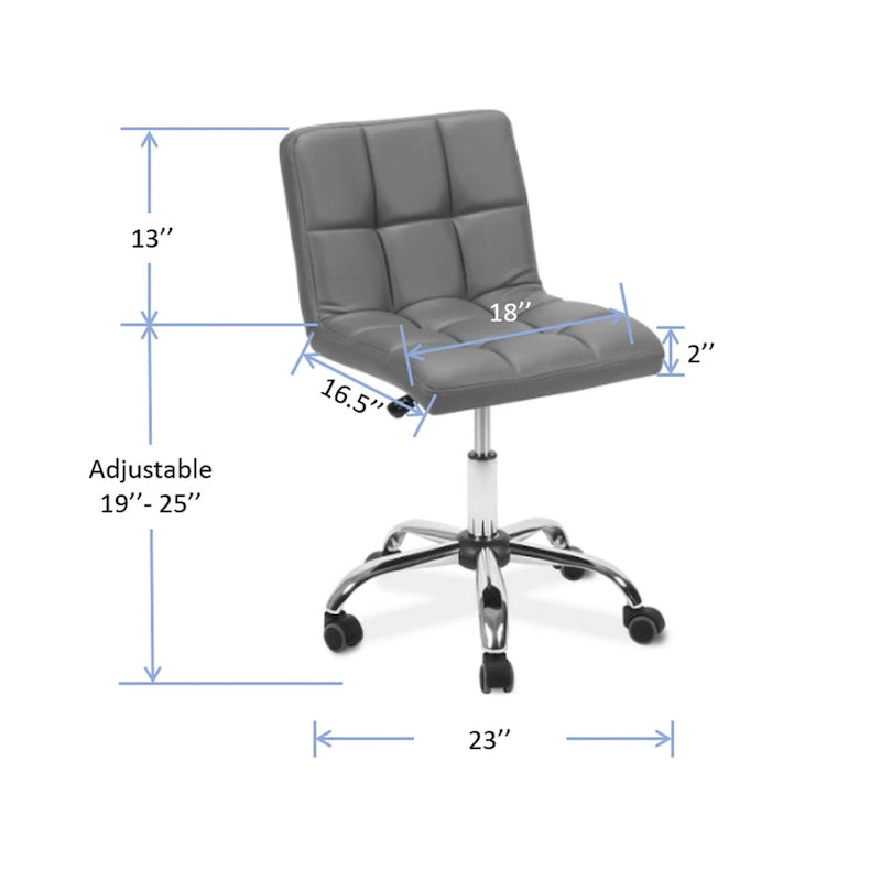 Chaise de bureau TOTO Home Office capitonnée, sans accoudoirs, coussin épais, hauteur réglable 48-64 cm, rouge moderne - Non disponible