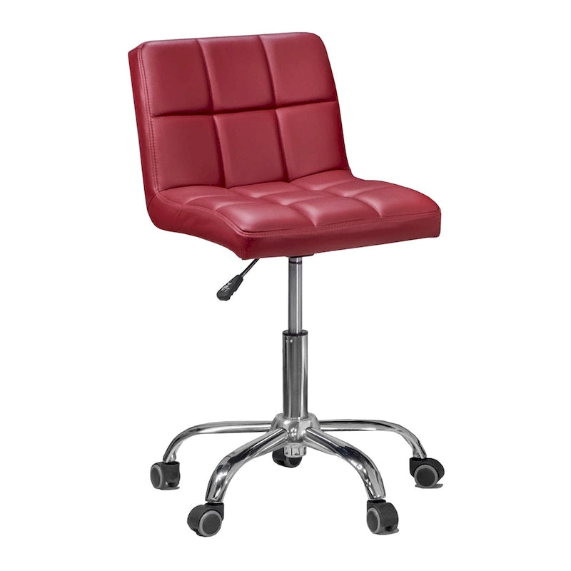Chaise de bureau TOTO Home Office capitonnée, sans accoudoirs, coussin épais, hauteur réglable 48-64 cm, rouge moderne - Non disponible