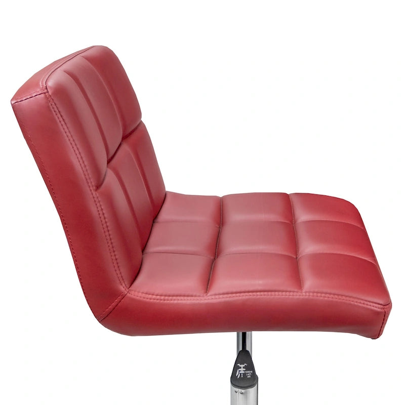 Chaise de bureau TOTO Home Office capitonnée, sans accoudoirs, coussin épais, hauteur réglable 48-64 cm, rouge moderne - Non disponible