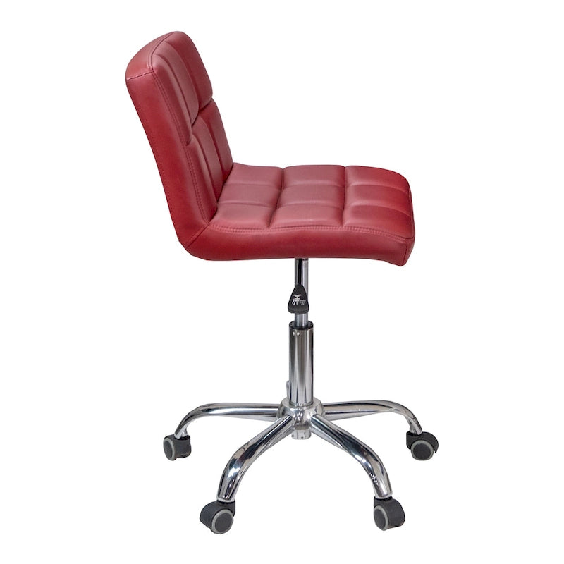 Chaise de bureau TOTO Home Office capitonnée, sans accoudoirs, coussin épais, hauteur réglable 48-64 cm, rouge moderne - Non disponible