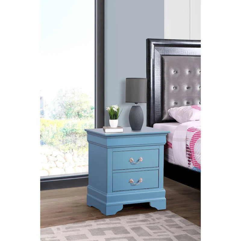 Louis Phillipe 2-drawer Wooden Nightstand