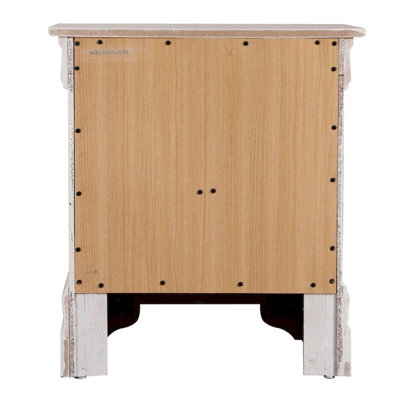 Table de chevet en bois à 2 tiroirs Louis Philippe