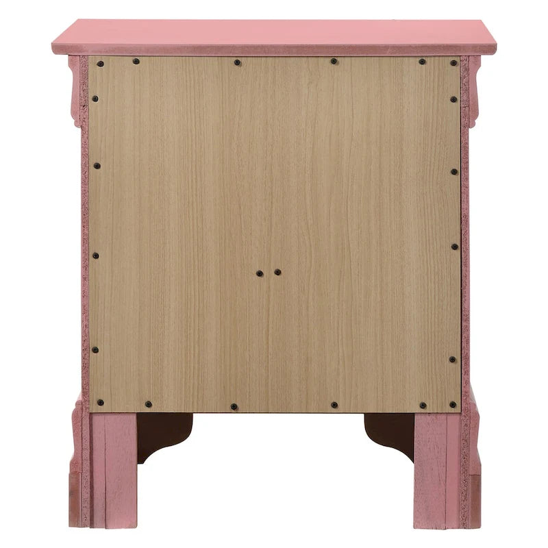 Table de chevet en bois à 2 tiroirs Louis Philippe
