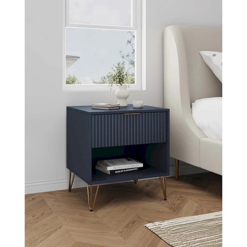 Table de chevet Manhattan Comfort Dumbo style Mid-Century avec 1 tiroir