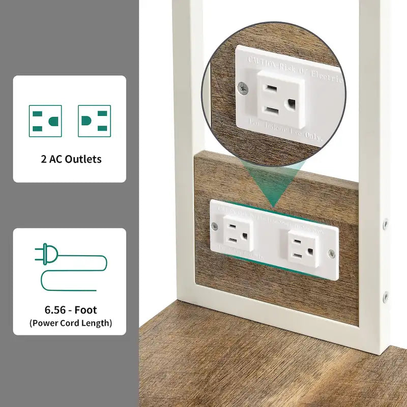Étagère de rangement utilitaire Moasis Kitchen Bakers Rack avec prises électriques et support pour four à micro-ondes