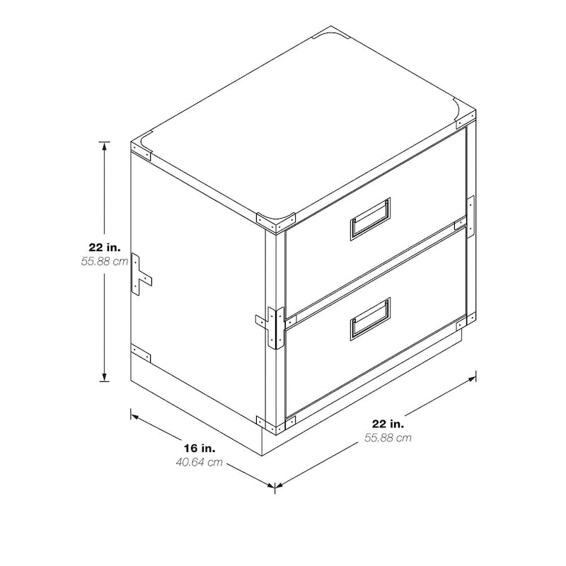 Meuble de rangement d'appoint Wellington à 2 tiroirs
