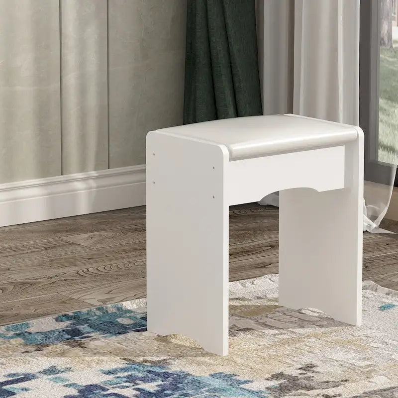Ensemble coiffeuse avec miroir lumineux, étagères et tiroirs de rangement, blanc - 80 cm (L) x 40 cm (l) x 140 cm (H)