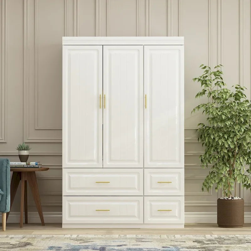 Armoire-penderie moderne autoportante avec grand espace de rangement