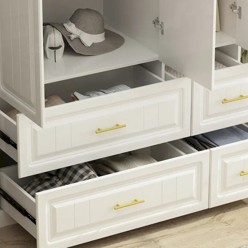 Armoire-penderie moderne autoportante avec grand espace de rangement