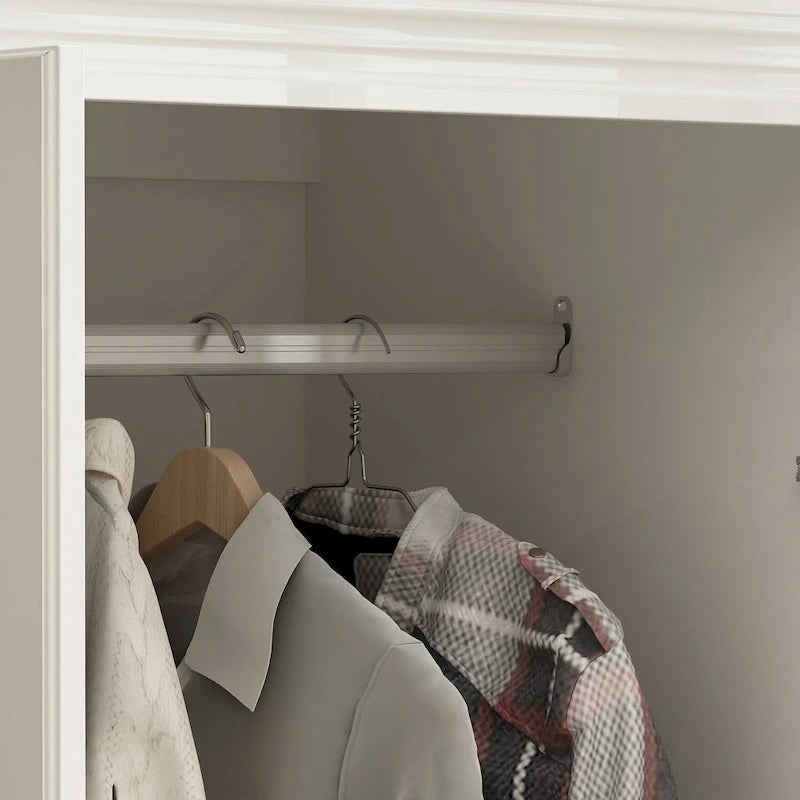 Armoire-penderie moderne autoportante avec grand espace de rangement