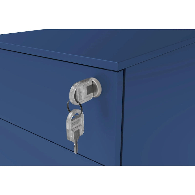 Classeur mobile à 3 tiroirs verrouillables Owen Urban en métal mat de Furniture of America