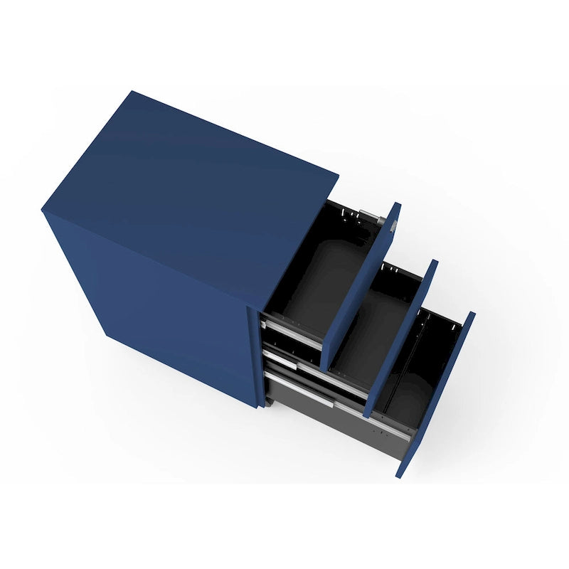 Classeur mobile à 3 tiroirs verrouillables Owen Urban en métal mat de Furniture of America