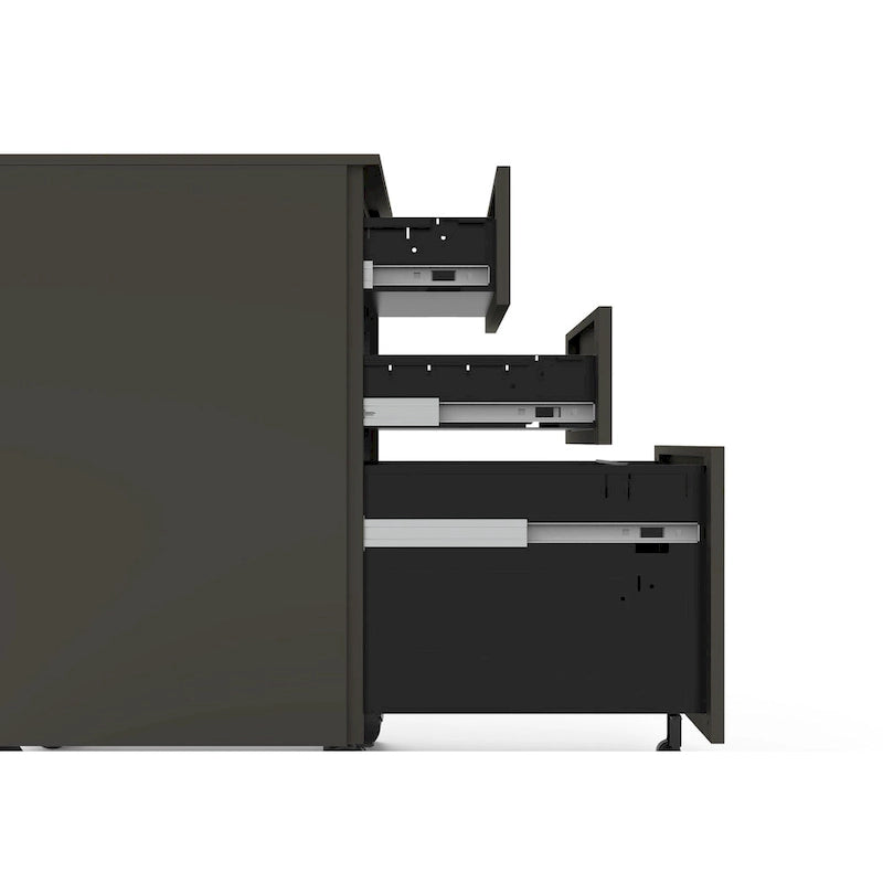 Classeur mobile à 3 tiroirs verrouillables Owen Urban en métal mat de Furniture of America