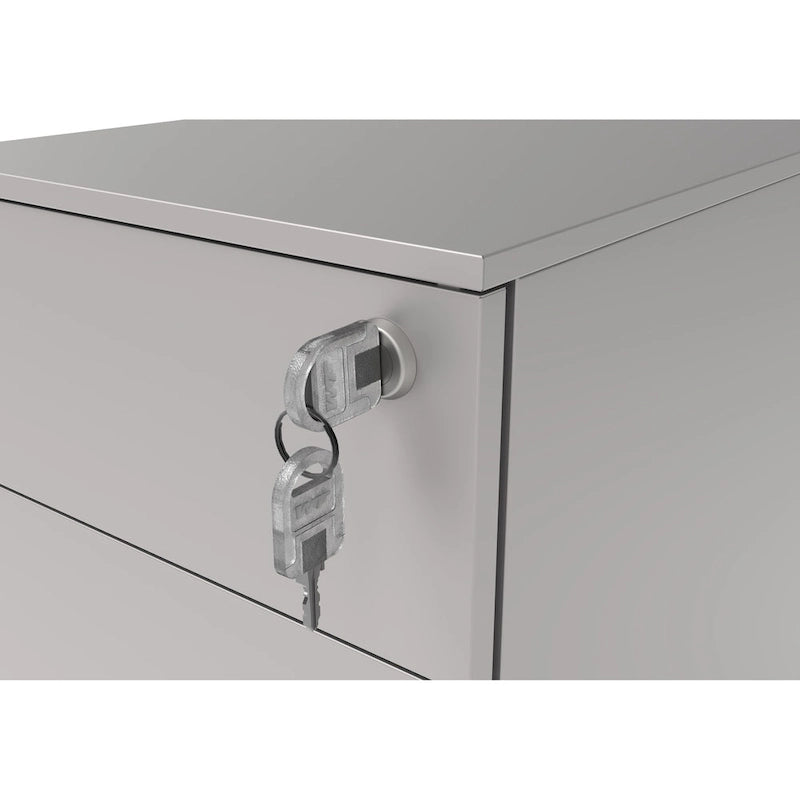 Classeur mobile à 3 tiroirs verrouillables Owen Urban en métal mat de Furniture of America