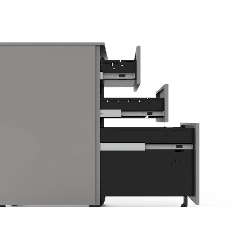 Classeur mobile à 3 tiroirs verrouillables Owen Urban en métal mat de Furniture of America