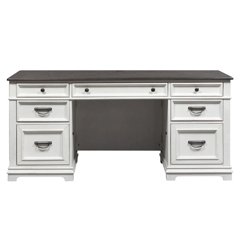 Bureau Allyson Park blanc anthracite brossé
