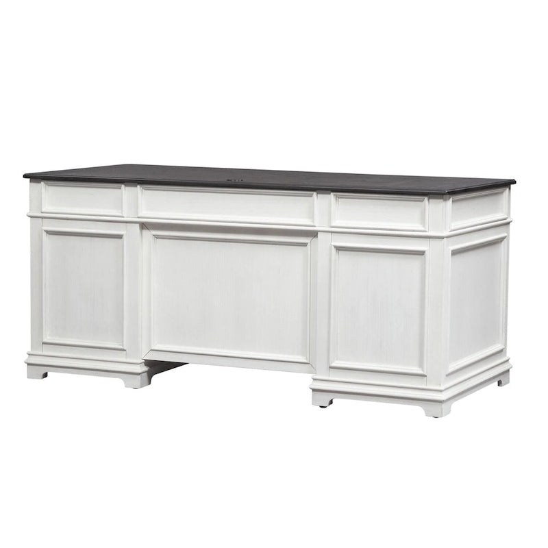 Bureau Allyson Park blanc anthracite brossé