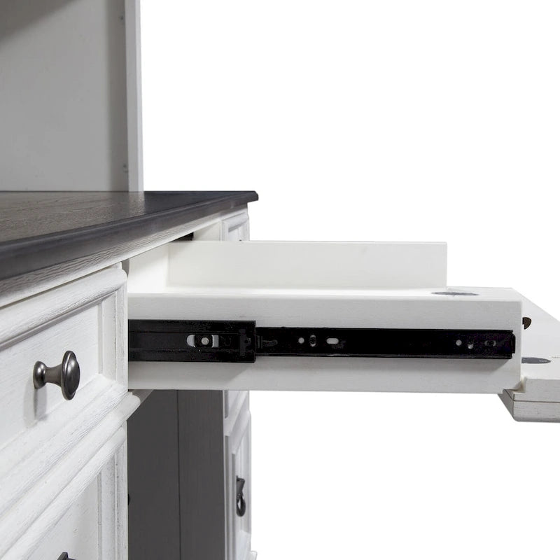 Bureau Allyson Park blanc anthracite brossé