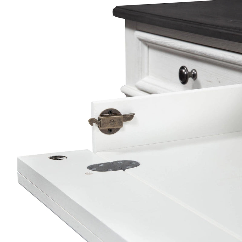 Bureau Allyson Park blanc anthracite brossé