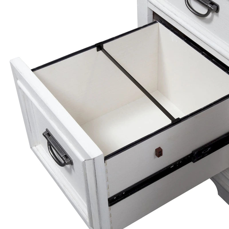 Bureau Allyson Park blanc anthracite brossé