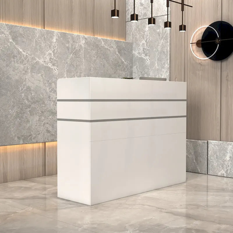 Bureau d'accueil à 3 tiroirs, table de réception, bureau d'ordinateur, espace de travail