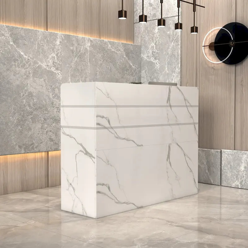 Bureau d'accueil à 3 tiroirs, table de réception, bureau d'ordinateur, espace de travail